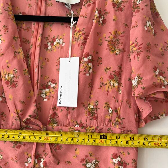 Reformation  Mya Mini Dress Floral Print Ruffled Multicolor Size 10 NWT - Picture 9 of 10